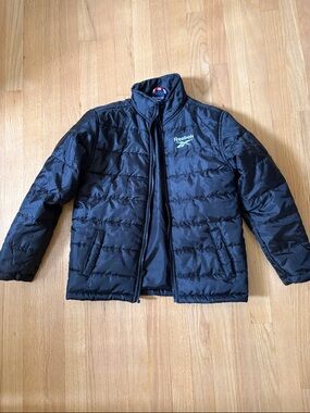 Reebok Black Quilted Puffer Jacket with Logo
